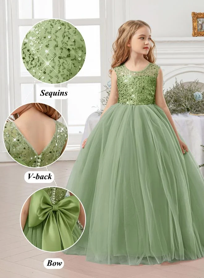 Take Two  Girls Green Embellished Sleeveless Maxi Dress for Women | Best Price UAE